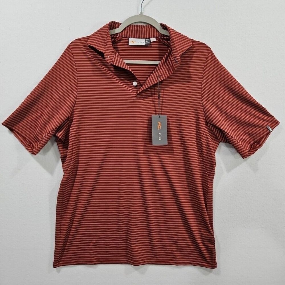 Kjus Soren Twill‎ Stripe Polo Mens Size S 48 Golf Performance UPF 50 Stretch